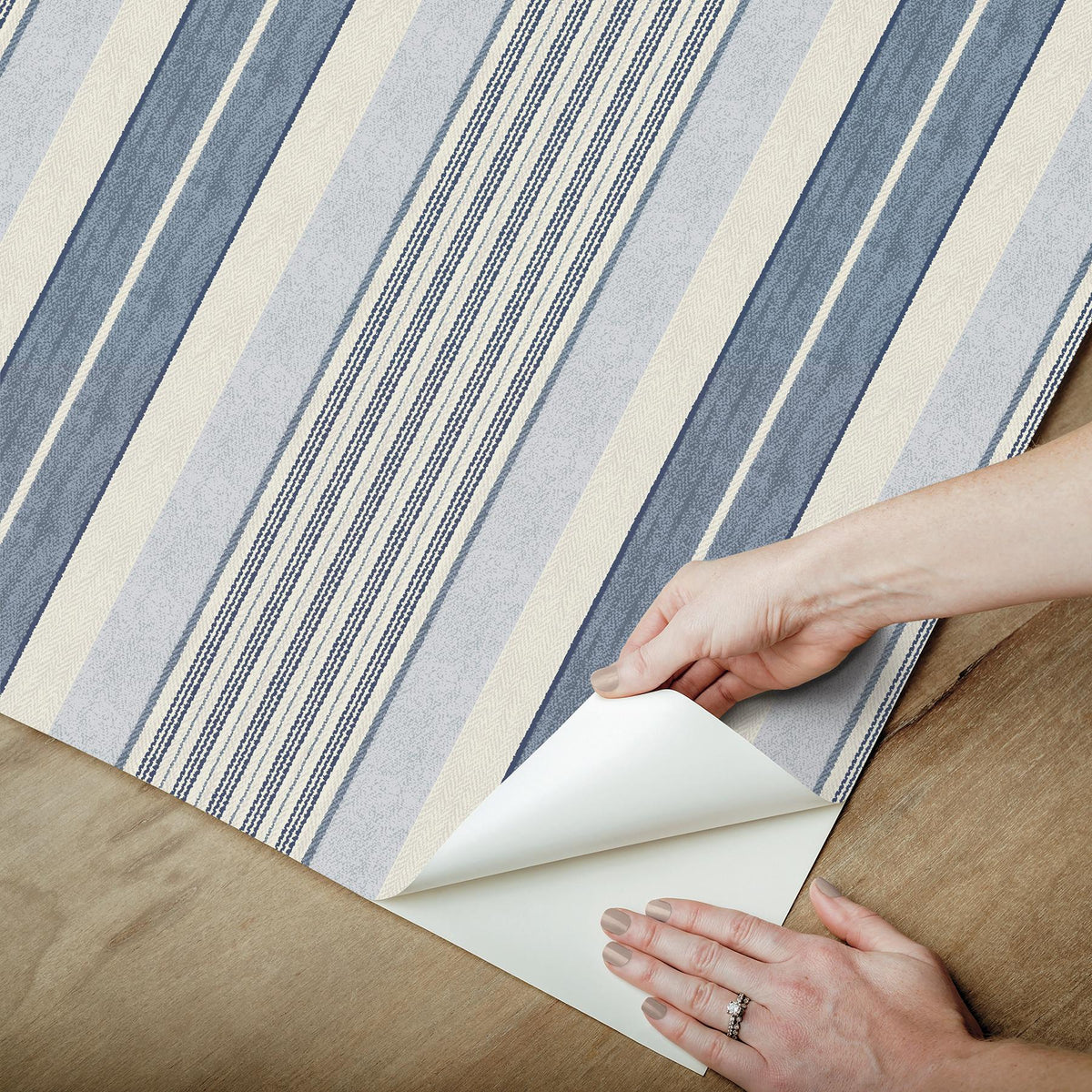 Waverly Escot Blue Peel and Stick Wallpaper