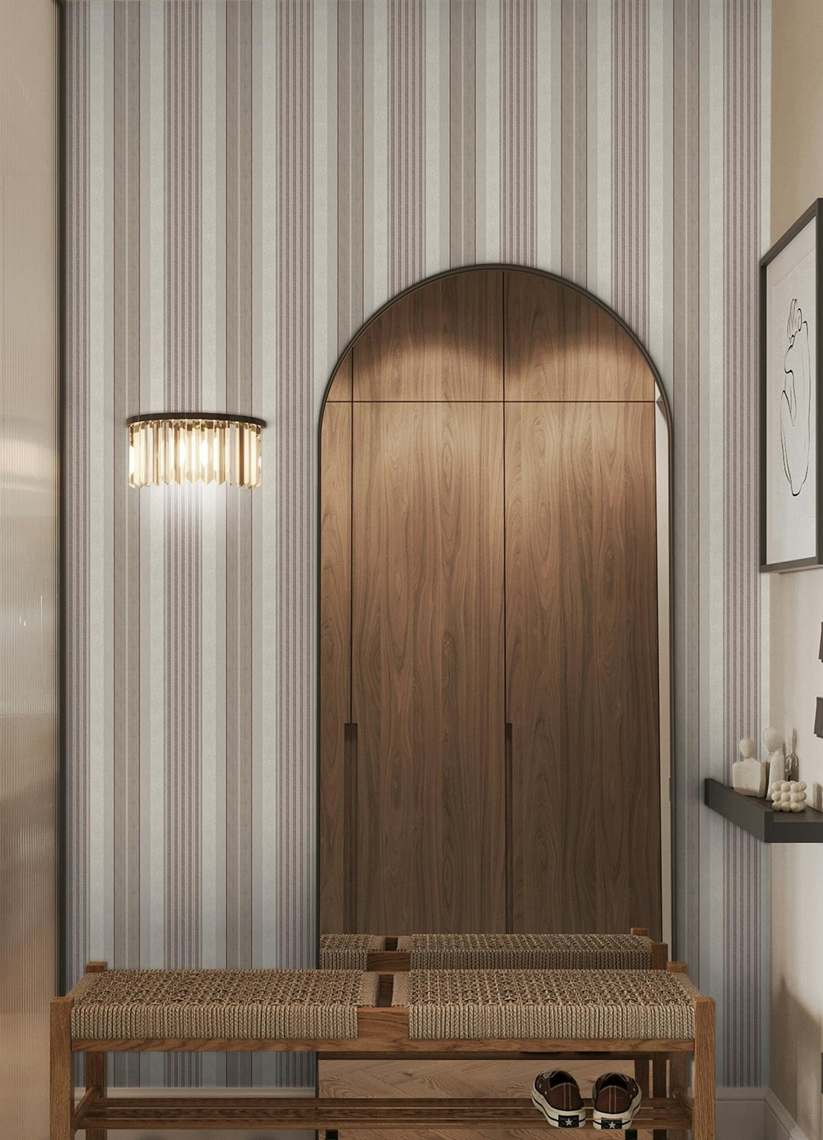 Waverly Escot Red Peel and Stick Wallpaper