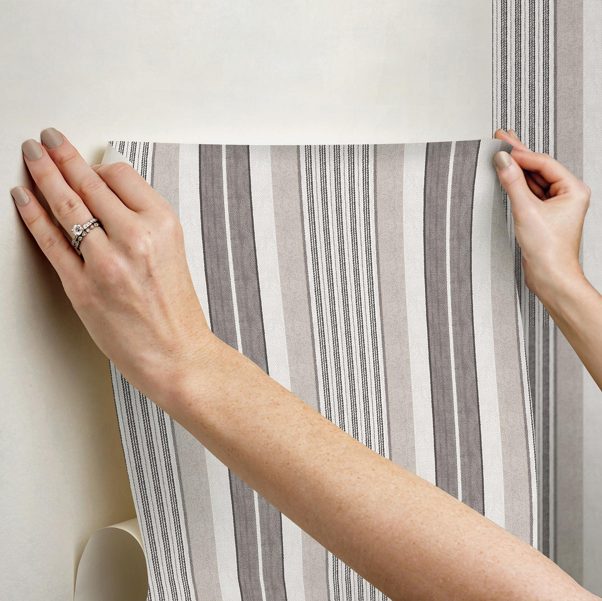 Waverly Escot Charcoal Peel and Stick Wallpaper