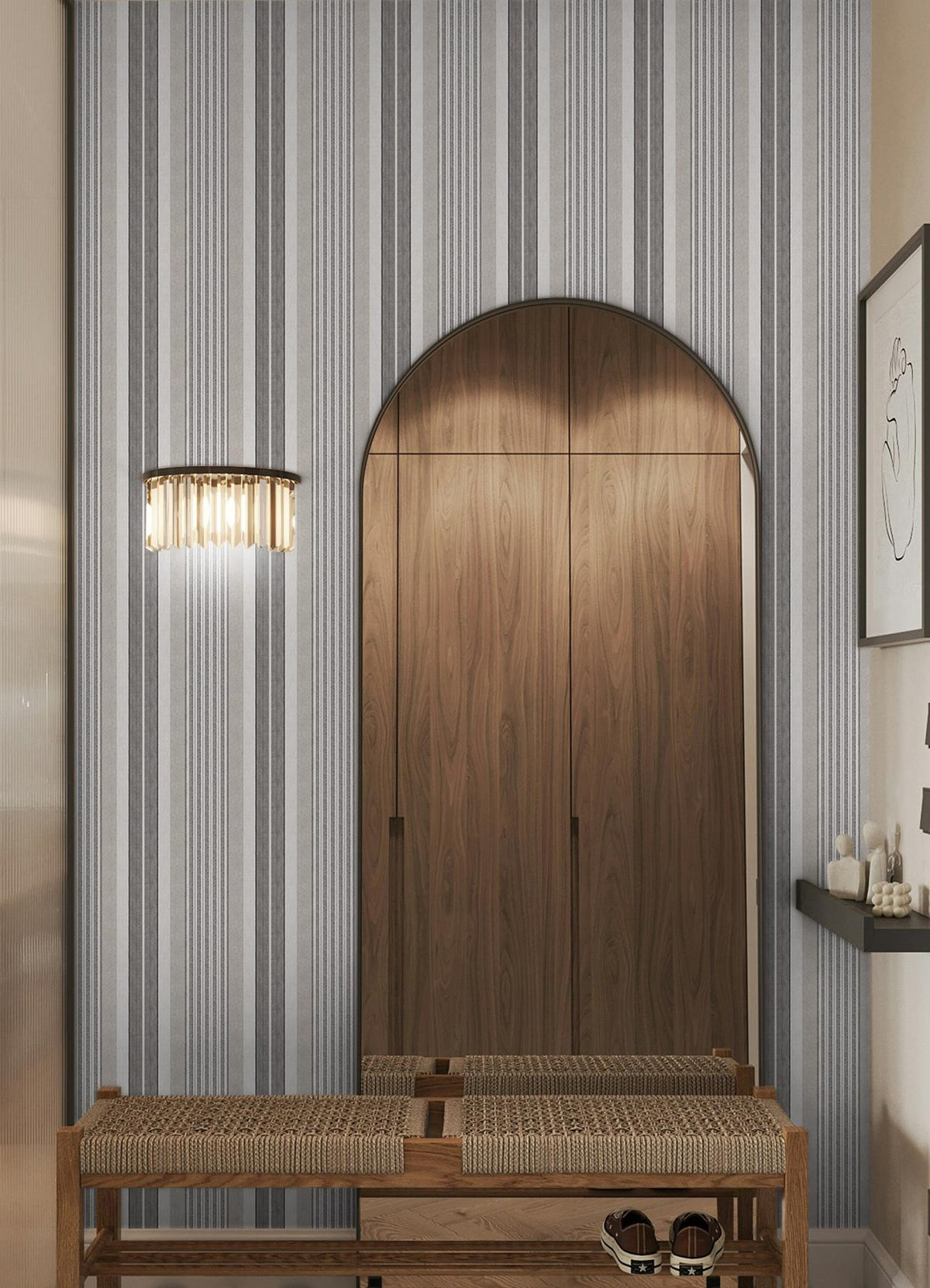 Waverly Escot Charcoal Peel and Stick Wallpaper