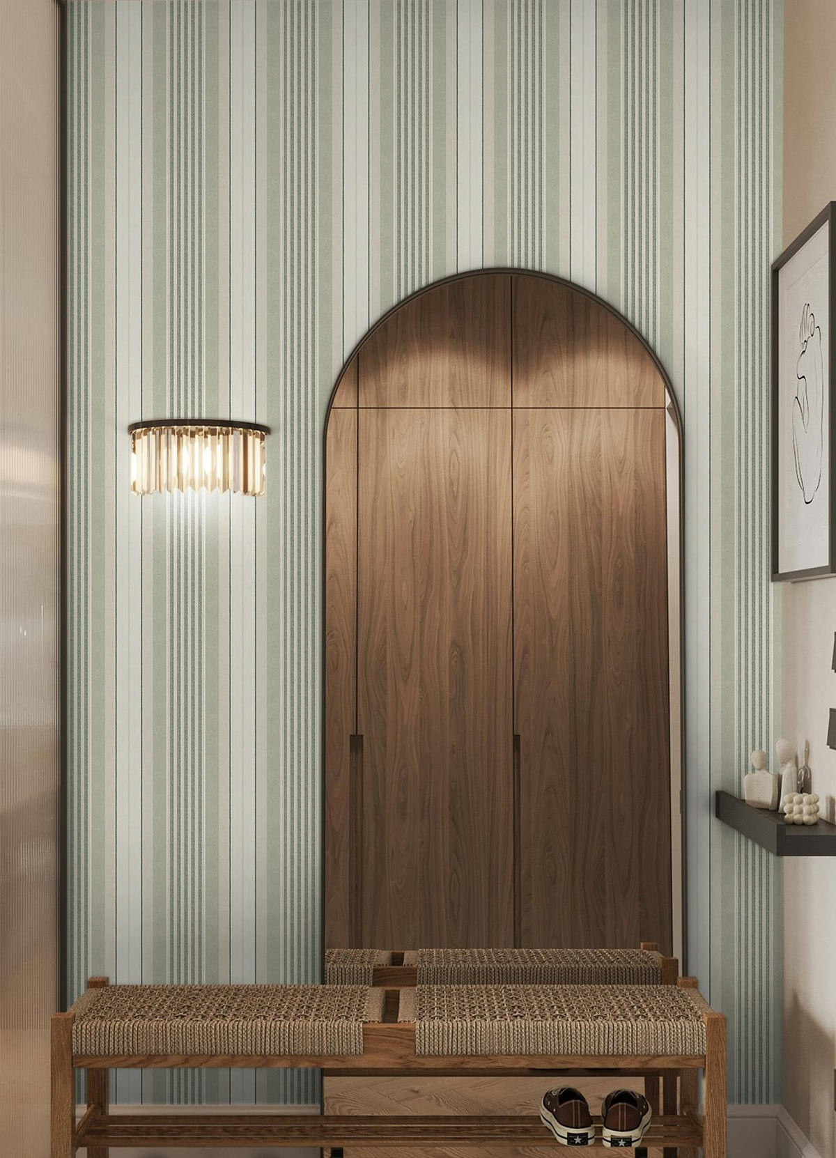 Waverly Escot Green Peel and Stick Wallpaper