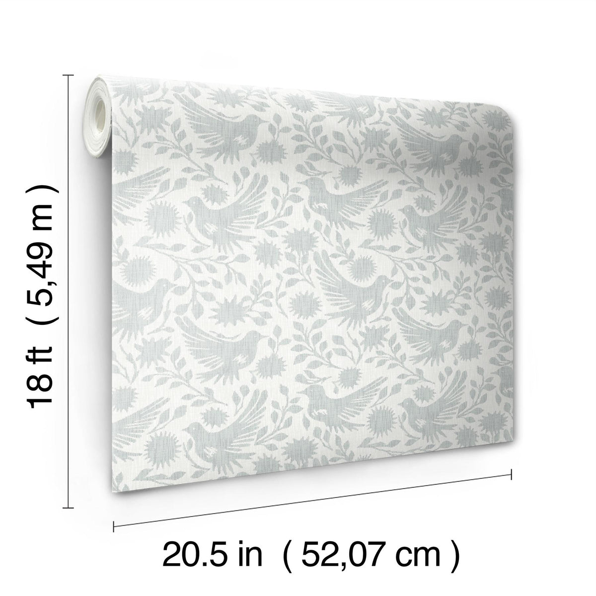 Waverly Winged Serenade Blue Peel and Stick Wallpaper