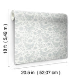 Waverly Winged Serenade Blue Peel and Stick Wallpaper