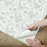 Waverly Winged Serenade Blue Peel and Stick Wallpaper