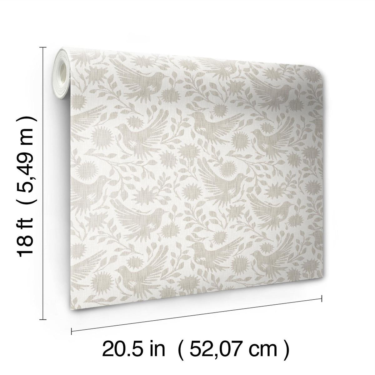 Waverly Winged Serenade Taupe Peel and Stick Wallpaper