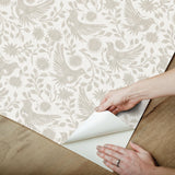 Waverly Winged Serenade Taupe Peel and Stick Wallpaper