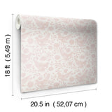 Waverly Winged Serenade Pink Peel and Stick Wallpaper