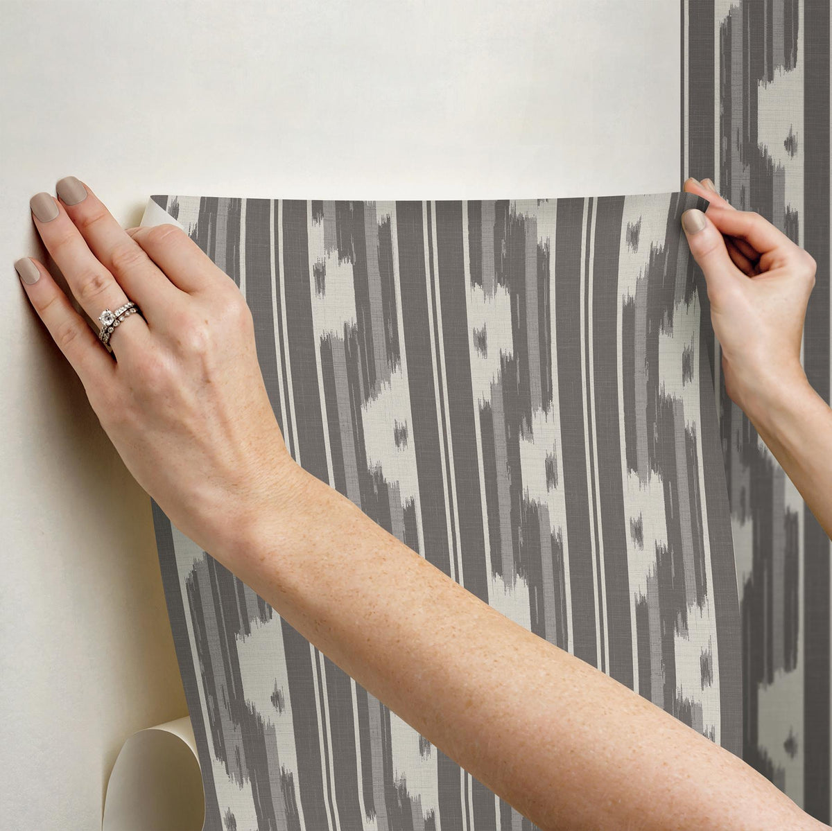 Waverly Ojai Charcoal Peel and Stick Wallpaper