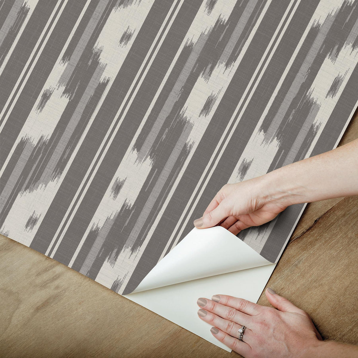 Waverly Ojai Charcoal Peel and Stick Wallpaper