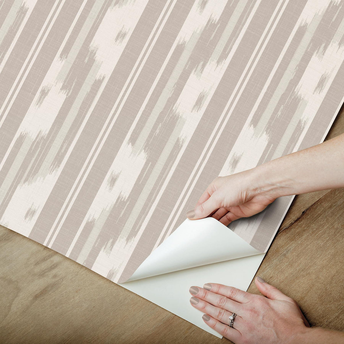 Waverly Ojai Taupe Peel and Stick Wallpaper