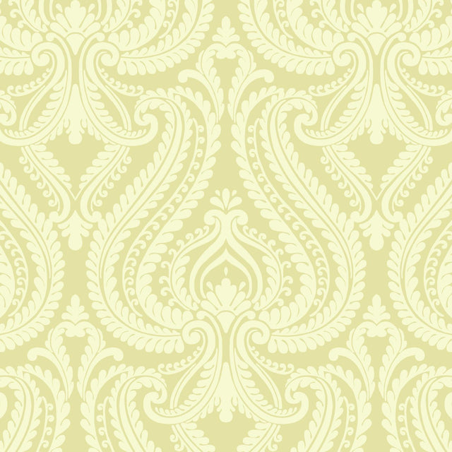 York Imperial Green Modern Damask Wallpaper