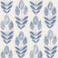 York Scandinavian Blue Block Print Tulip Wallpaper
