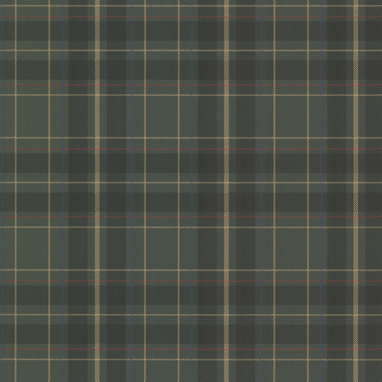 York Caledonia Dark Green Plaid Wallpaper