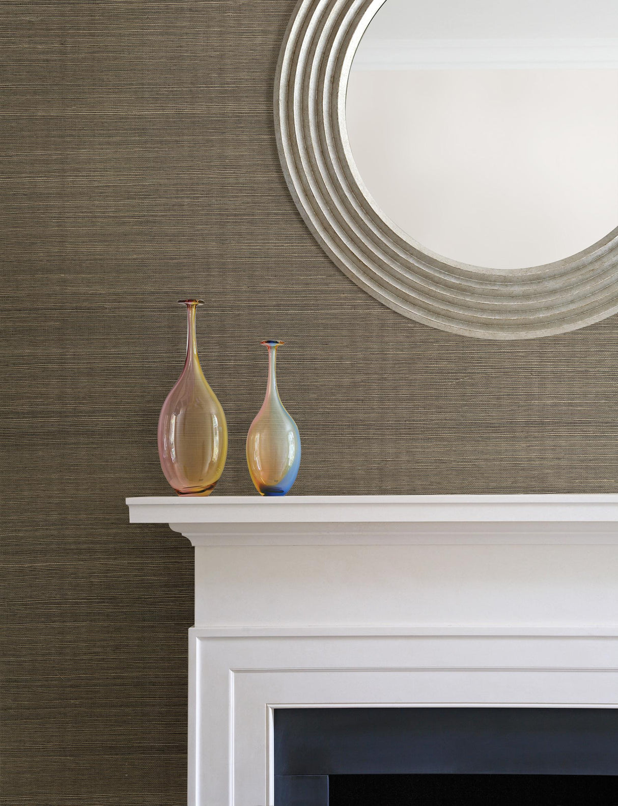 York Barbora Chocolate Sisal Grasscloth Wallpaper