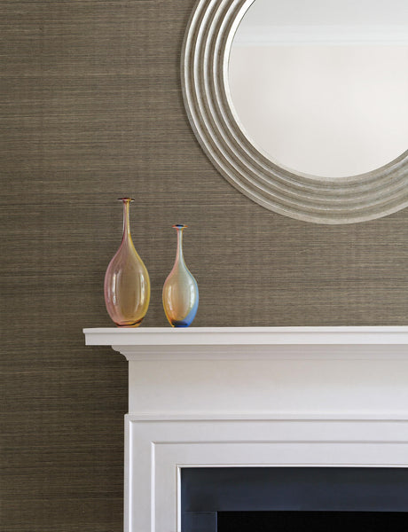 York Barbora Chocolate Sisal Grasscloth Wallpaper