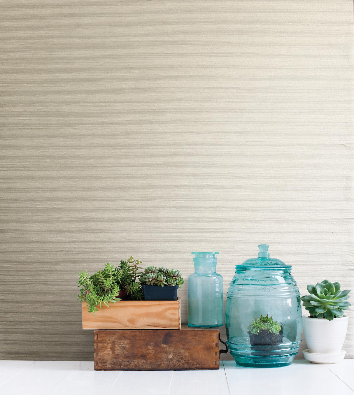 York Kamila Cream Paper Weave Wallpaper