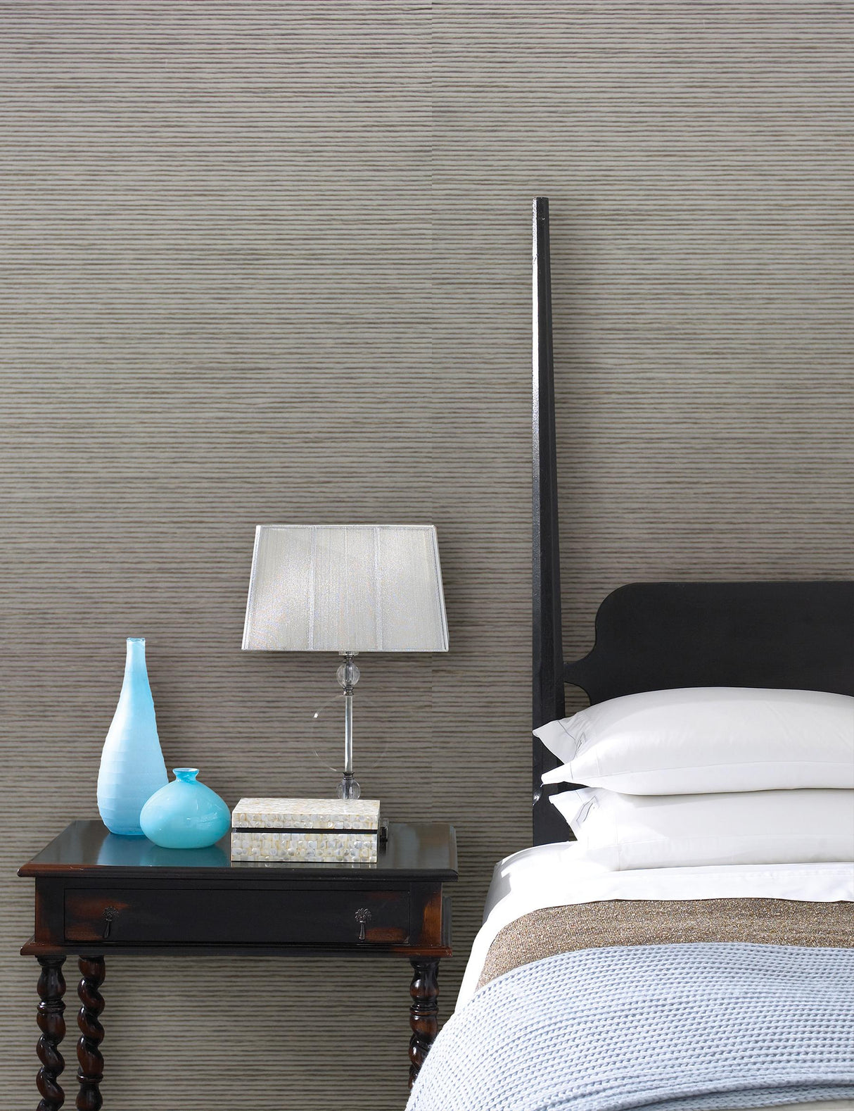 York Eva Grey Paper Weave Wallpaper