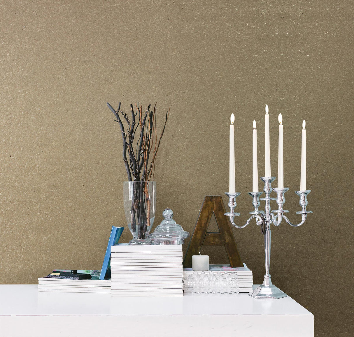 York Dmitry Taupe Mica Wallpaper