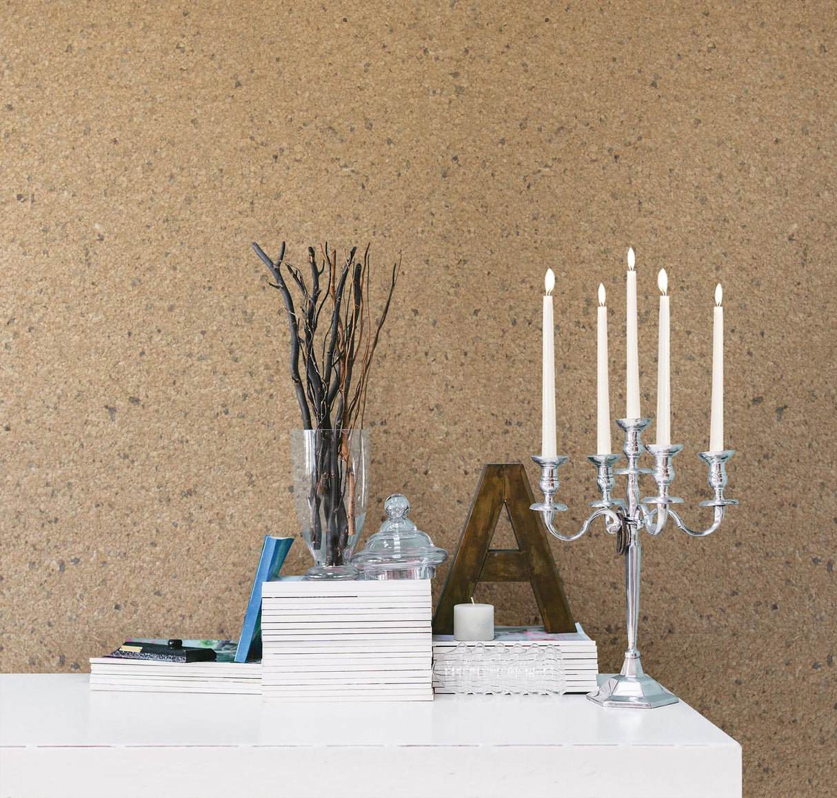 York Petra Bone Mica Chip Wallpaper