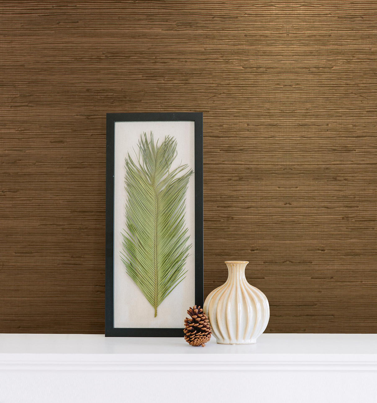 York Tereza Copper Foil Grasscloth Wallpaper