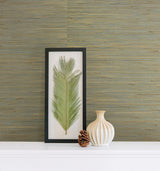 York Arina Turquoise Grasscloth Wallpaper