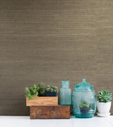 York Alexey Grey Grasscloth Wallpaper