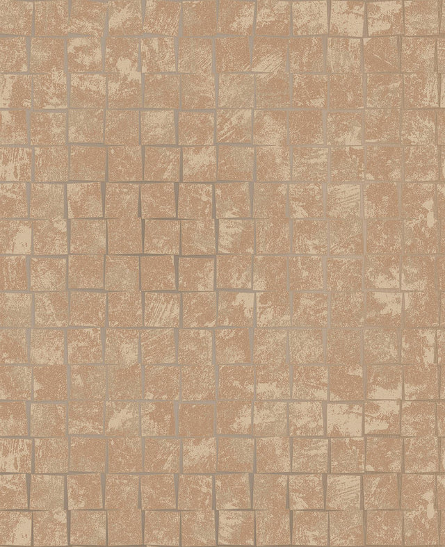 York Cubist Copper Geometric Wallpaper