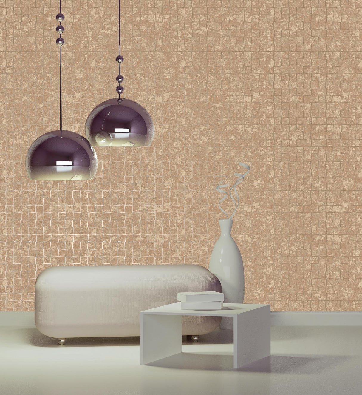 York Cubist Copper Geometric Wallpaper