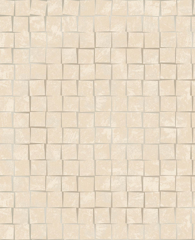 York Cubist Taupe Geometric Wallpaper