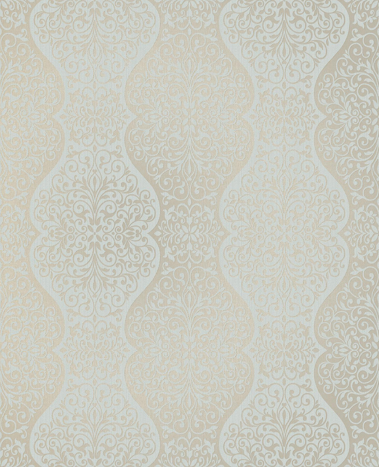 York Cadence Blue Scroll Wallpaper