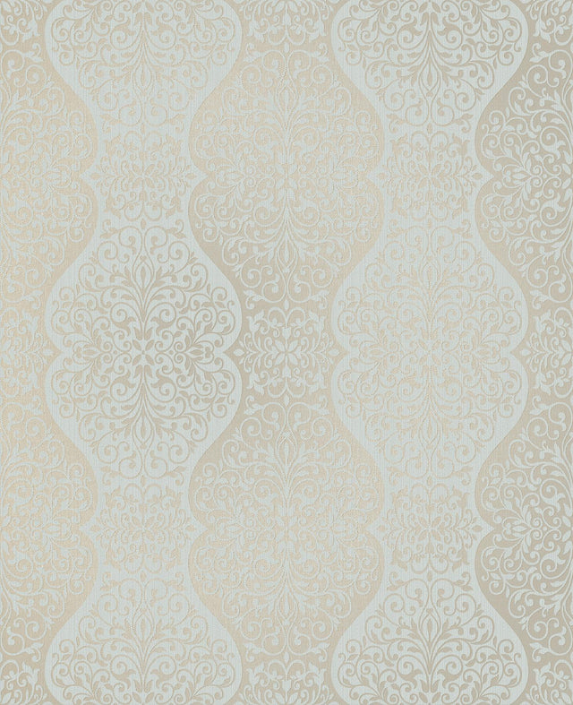 York Cadence Blue Scroll Wallpaper
