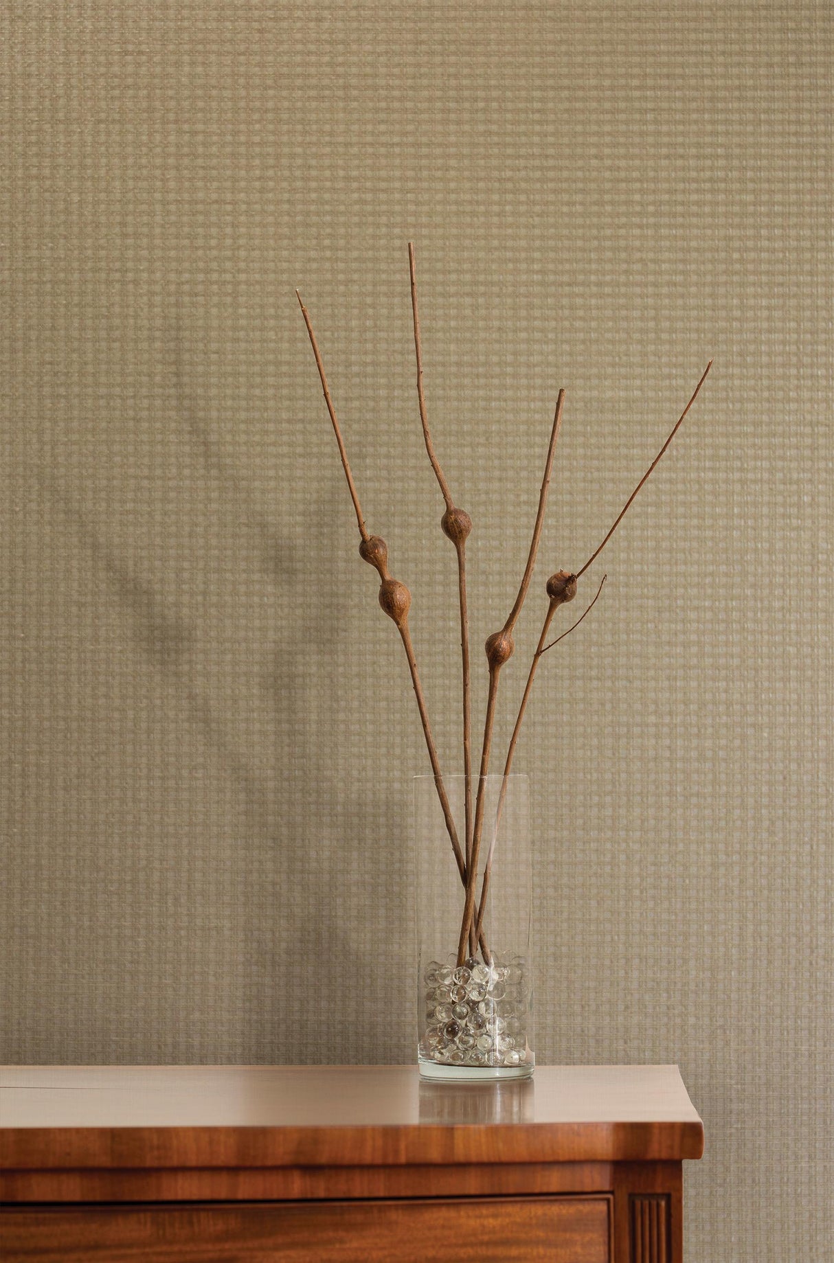 York Kori Khaki Grasscloth Wallpaper