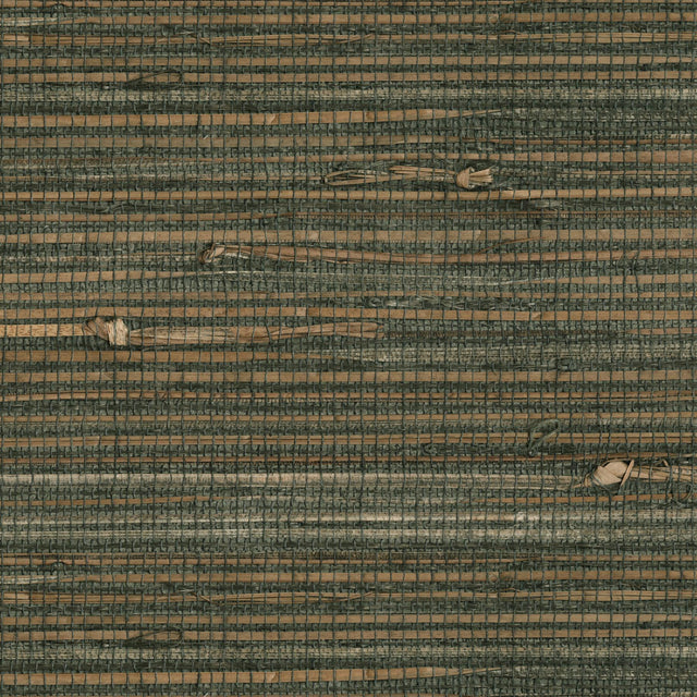 York Reju Charcoal Grasscloth Wallpaper