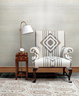 York Pearl River Silver Grasscloth Wallpaper
