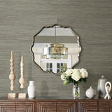 York Shandong Sea Green Grasscloth Wallpaper