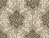 York Adela Light Brown Twill Damask Wallpaper