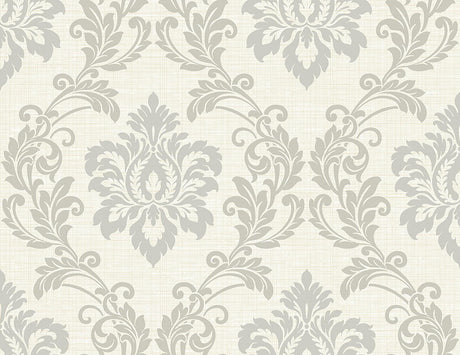 York Adela Ivory Twill Damask Wallpaper