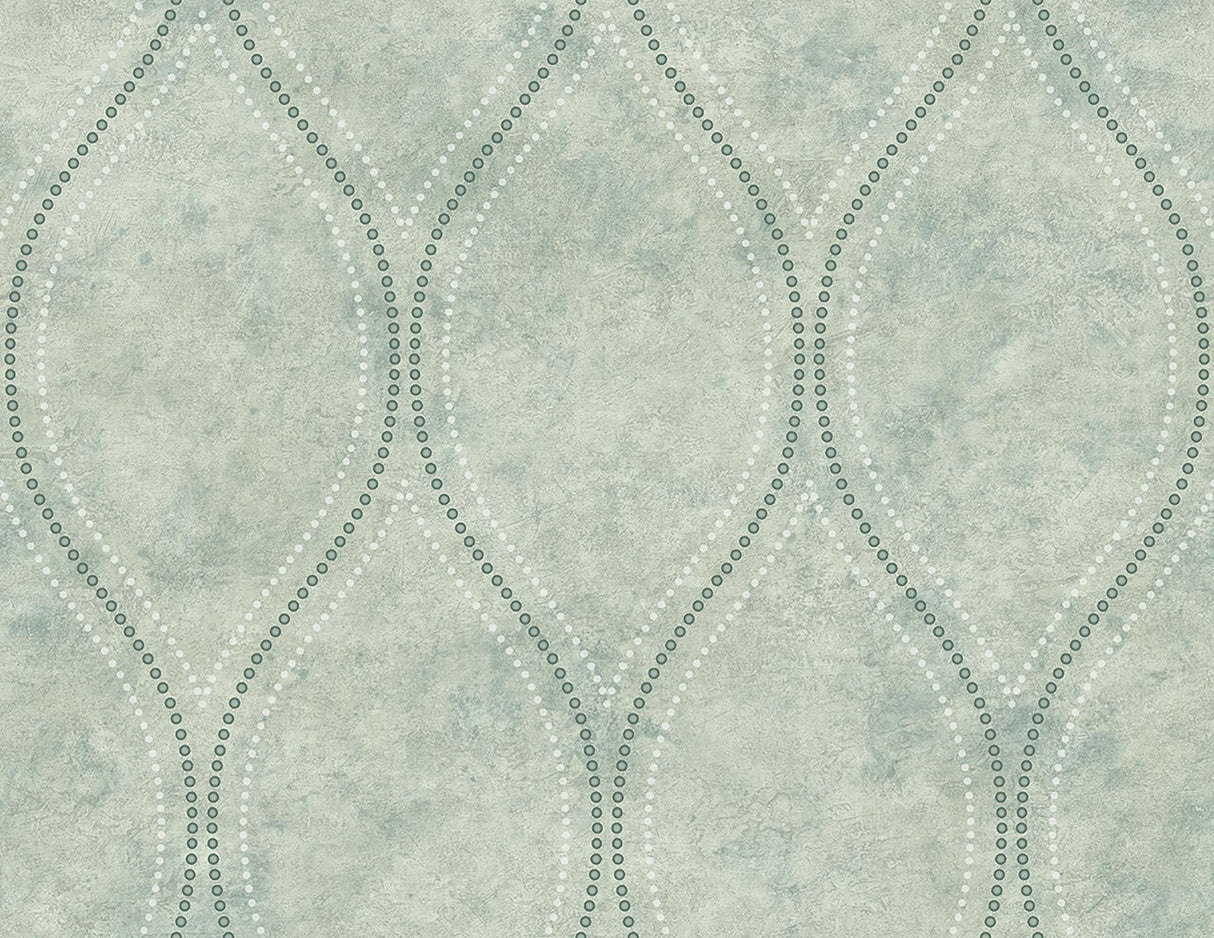 York Eira Seafoam Marble Ogee Wallpaper