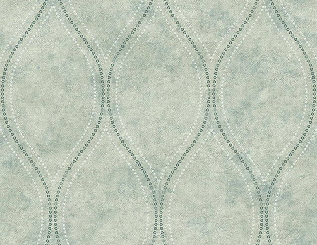 York Eira Seafoam Marble Ogee Wallpaper