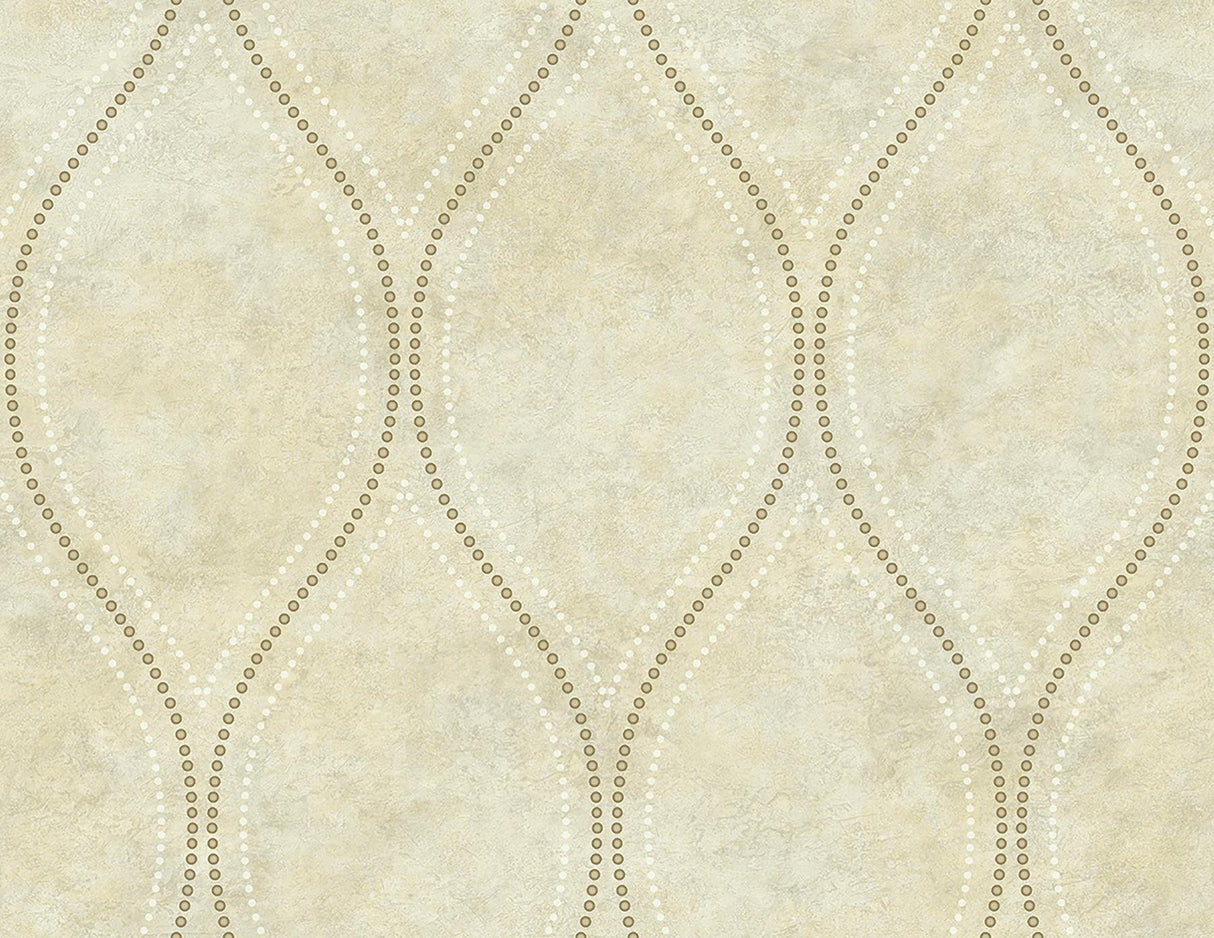York Eira Beige Marble Ogee Wallpaper