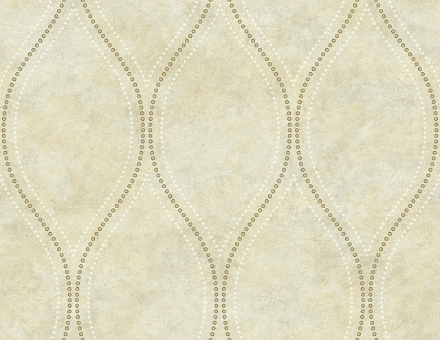 York Eira Beige Marble Ogee Wallpaper
