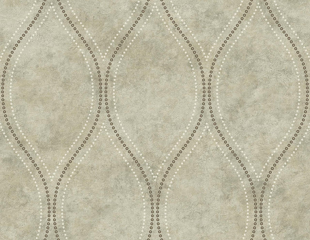 York Eira Light Brown Marble Ogee Wallpaper