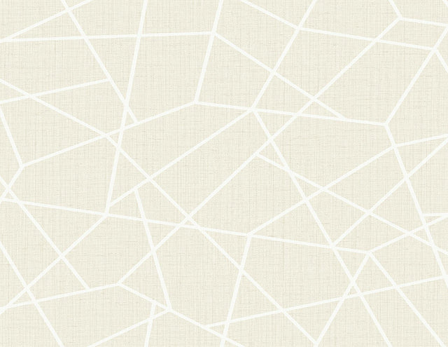 York Heath Cream Geometric Linen Wallpaper