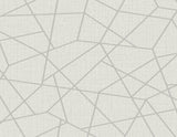 York Heath Silver Geometric Linen Wallpaper