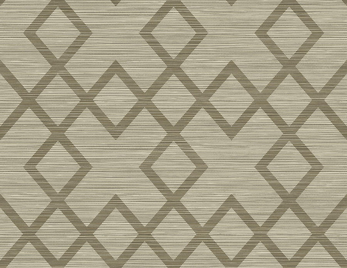 York Vana Brown Woven Diamond Wallpaper