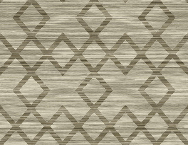 York Vana Brown Woven Diamond Wallpaper