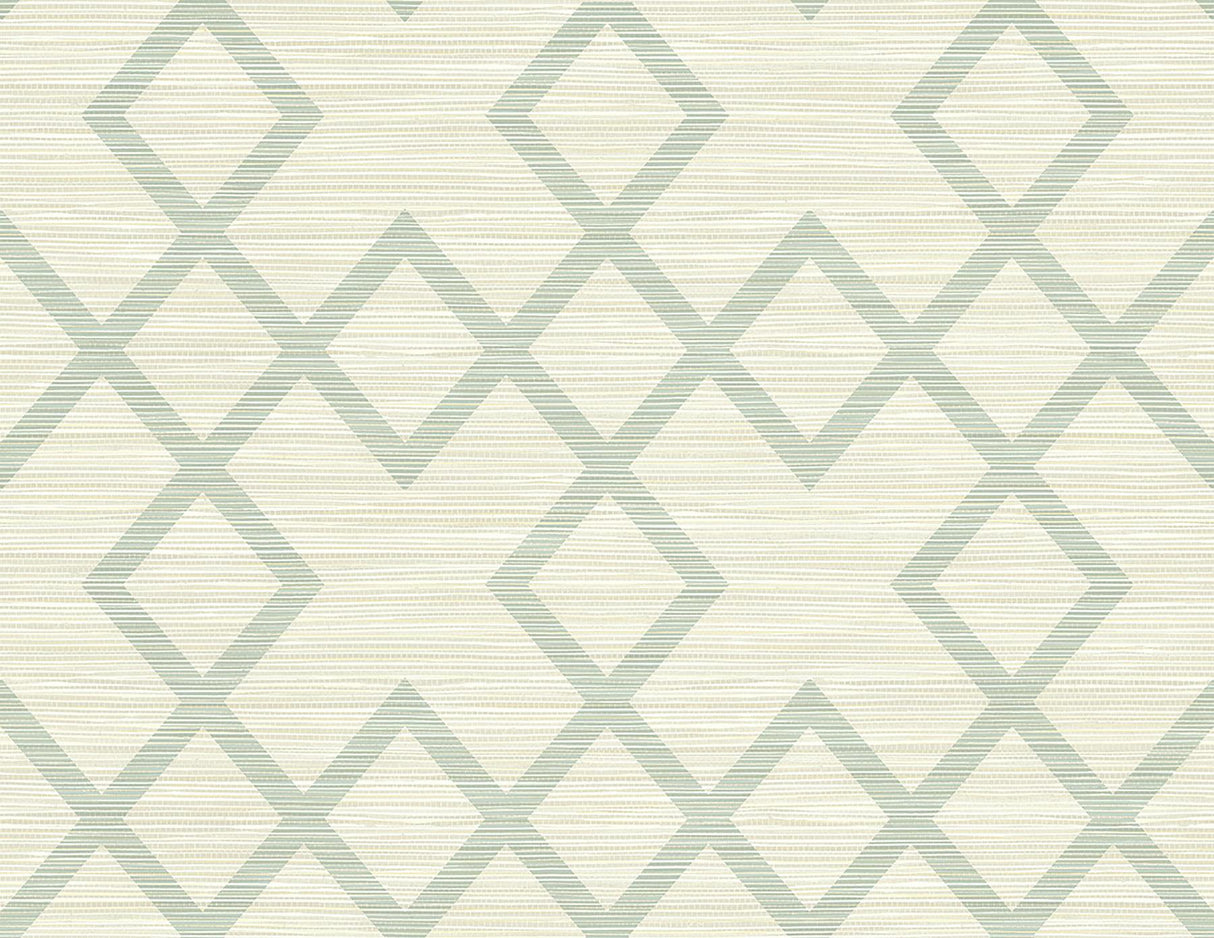 York Vana Seafoam Woven Diamond Wallpaper