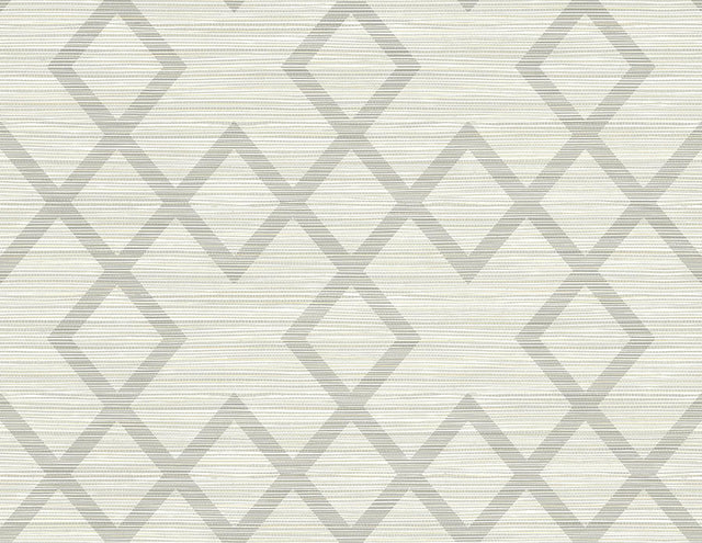 York Vana Light Grey Woven Diamond Wallpaper