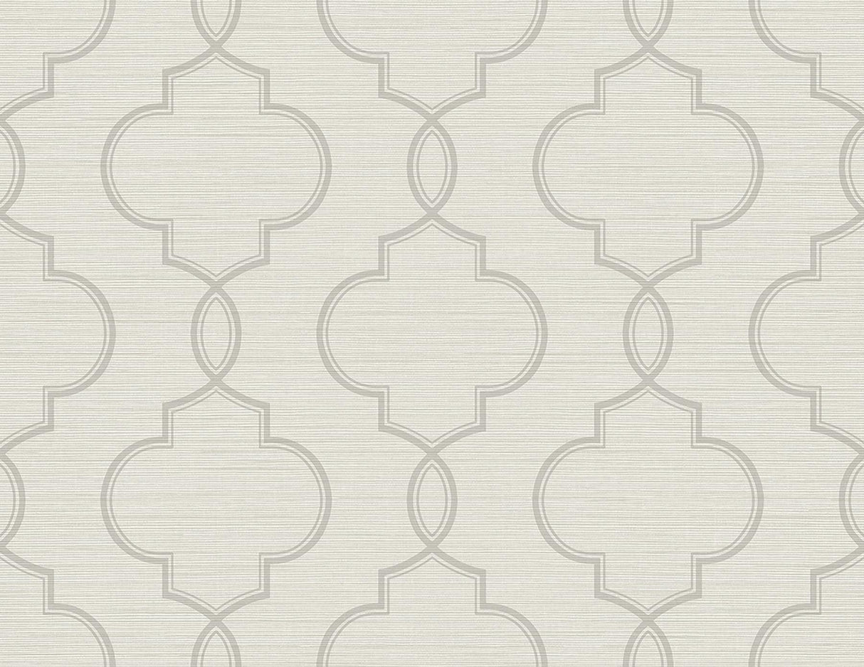 York Malo Light Grey Sisal Ogee Wallpaper