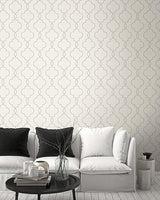 York Malo Light Grey Sisal Ogee Wallpaper